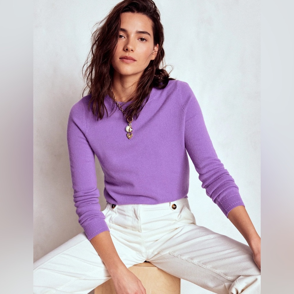 J. Crew NWOT Collection 100% Italian Cashmere Purple Magenta Sweater medium